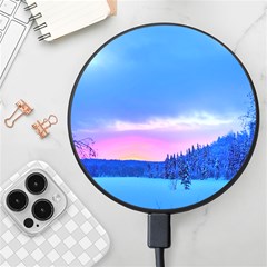 Winter Landscape Snow Forest Trees Wireless Fast Charger(black)