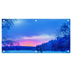 Winter Landscape Snow Forest Trees Banner And Sign 4  X 2 