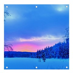 Winter Landscape Snow Forest Trees Banner And Sign 4  X 4 