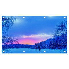 Winter Landscape Snow Forest Trees Banner And Sign 7  X 4 