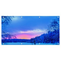 Winter Landscape Snow Forest Trees Banner And Sign 8  X 4 