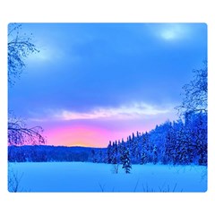 Winter Landscape Snow Forest Trees Premium Plush Fleece Blanket (small) by Amaryn4rt