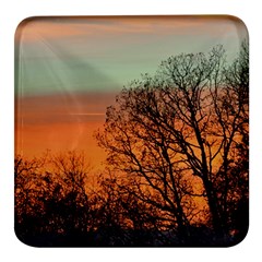 Twilight Sunset Sky Evening Clouds Square Glass Fridge Magnet (4 Pack) by Amaryn4rt