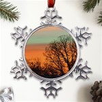 Twilight Sunset Sky Evening Clouds Metal Large Snowflake Ornament Front