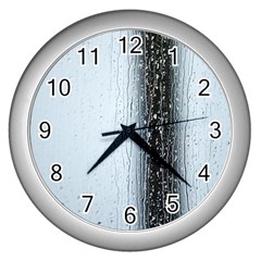 Rain Raindrop Drop Of Water Drip Wall Clock (silver) by Amaryn4rt