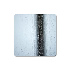 Rain Raindrop Drop Of Water Drip Square Magnet by Amaryn4rt