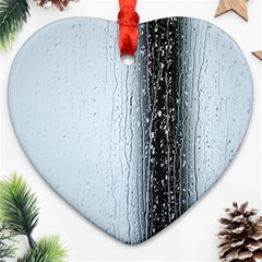 Rain Raindrop Drop Of Water Drip Heart Ornament (two Sides)