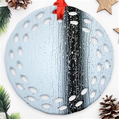 Rain Raindrop Drop Of Water Drip Ornament (round Filigree)