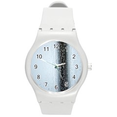 Rain Raindrop Drop Of Water Drip Round Plastic Sport Watch (m) by Amaryn4rt