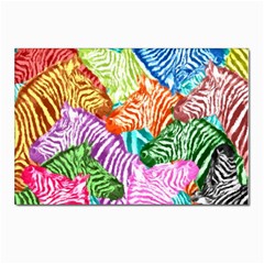 Zebra Colorful Abstract Collage Postcard 4 x 6  (Pkg of 10)