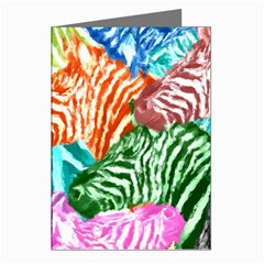 Zebra Colorful Abstract Collage Greeting Cards (Pkg of 8)