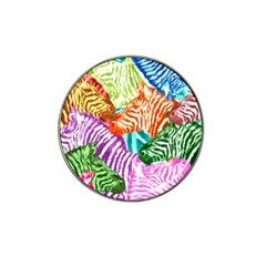 Zebra Colorful Abstract Collage Hat Clip Ball Marker (4 Pack) by Amaryn4rt