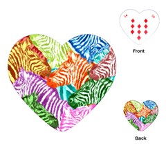 Zebra Colorful Abstract Collage Playing Cards Single Design (Heart)