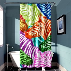 Zebra Colorful Abstract Collage Shower Curtain 36  X 72  (stall)  by Amaryn4rt