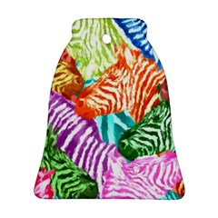 Zebra Colorful Abstract Collage Bell Ornament (Two Sides)