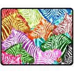 Zebra Colorful Abstract Collage Two Sides Fleece Blanket (Medium) 58.8 x47.4  Blanket Front