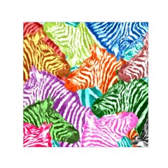 Zebra Colorful Abstract Collage Square Satin Scarf (30  x 30 )