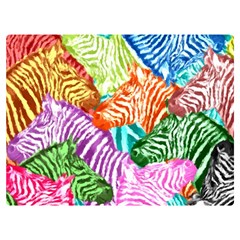 Zebra Colorful Abstract Collage Premium Plush Fleece Blanket (Extra Small)