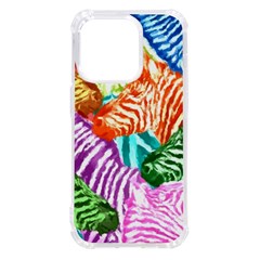 Zebra Colorful Abstract Collage iPhone 14 Pro TPU UV Print Case