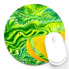 Zitro Abstract Sour Texture Food Round Mousepad by Amaryn4rt