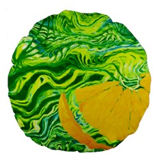 Zitro Abstract Sour Texture Food Large 18  Premium Round Cushions by Amaryn4rt