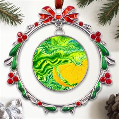 Zitro Abstract Sour Texture Food Metal X mas Wreath Ribbon Ornament