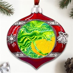 Zitro Abstract Sour Texture Food Metal Snowflake And Bell Red Ornament