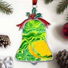 Zitro Abstract Sour Texture Food Metal Holly Leaf Bell Ornament