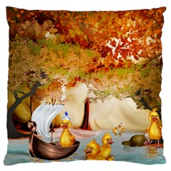 Art Kuecken Badespass Arrangemen Large Cushion Case (one Side) by Amaryn4rt