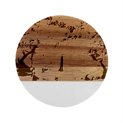 Art Kuecken Badespass Arrangemen Marble Wood Coaster (round) by Amaryn4rt