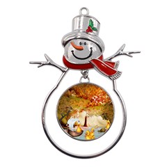 Art Kuecken Badespass Arrangemen Metal Snowman Ornament