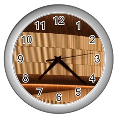 Architecture Art Boxes Brown Wall Clock (silver) by Amaryn4rt