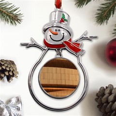 Architecture Art Boxes Brown Metal Snowman Ornament