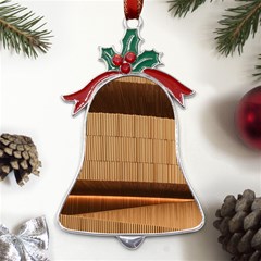 Architecture Art Boxes Brown Metal Holly Leaf Bell Ornament