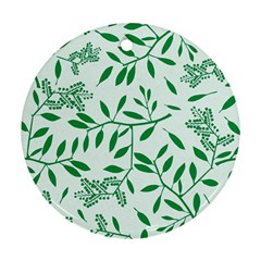 Leaves Foliage Green Wallpaper Ornament (round) by Amaryn4rt