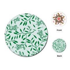 Leaves Foliage Green Wallpaper Playing Cards Single Design (round)