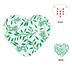 Leaves Foliage Green Wallpaper Playing Cards Single Design (heart)