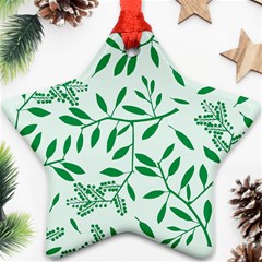 Leaves Foliage Green Wallpaper Star Ornament (two Sides)