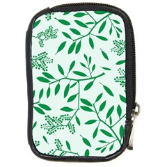 Leaves Foliage Green Wallpaper Compact Camera Leather Case by Amaryn4rt