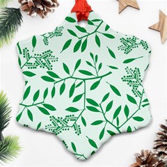 Leaves Foliage Green Wallpaper Ornament (snowflake)