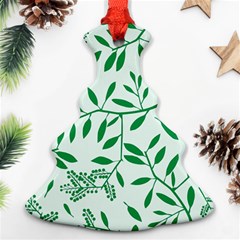 Leaves Foliage Green Wallpaper Ornament (christmas Tree) 