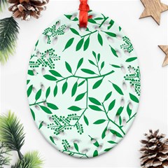 Leaves Foliage Green Wallpaper Ornament (oval Filigree)