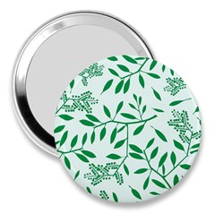 Leaves Foliage Green Wallpaper 3  Handbag Mirrors by Amaryn4rt