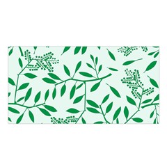 Leaves Foliage Green Wallpaper Satin Shawl 45  X 80  by Amaryn4rt