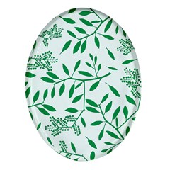 Leaves Foliage Green Wallpaper Oval Glass Fridge Magnet (4 Pack) by Amaryn4rt