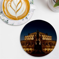 Dresden Semper Opera House Uv Print Round Tile Coaster by Amaryn4rt