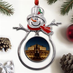 Dresden Semper Opera House Metal Snowman Ornament