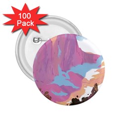 Pink Mountains Grand Canyon Psychedelic Mountain 2 25  Buttons (100 Pack)  by Modalart