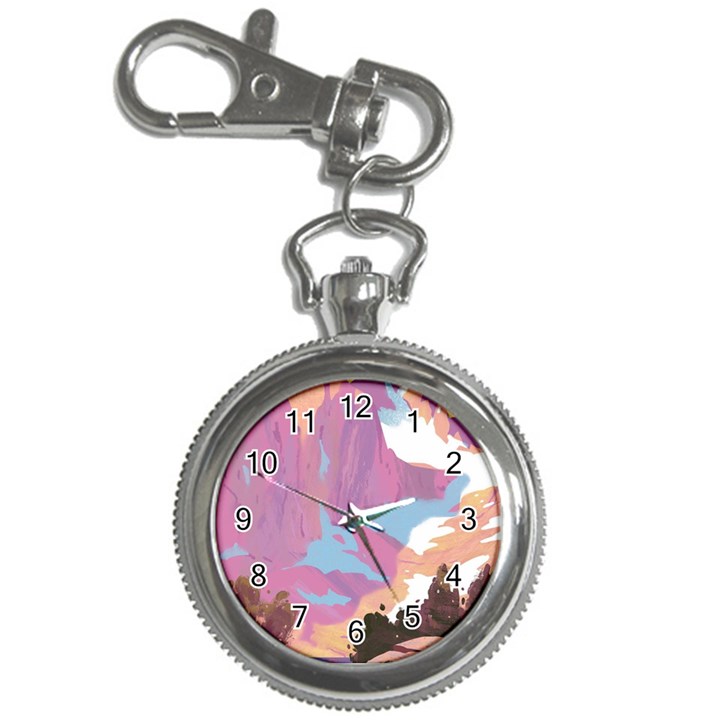 Pink Mountains Grand Canyon Psychedelic Mountain Key Chain Watches