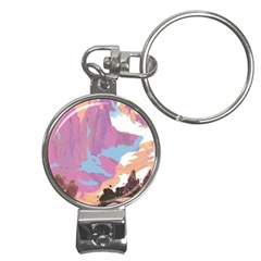 Pink Mountains Grand Canyon Psychedelic Mountain Nail Clippers Key Chain by Modalart